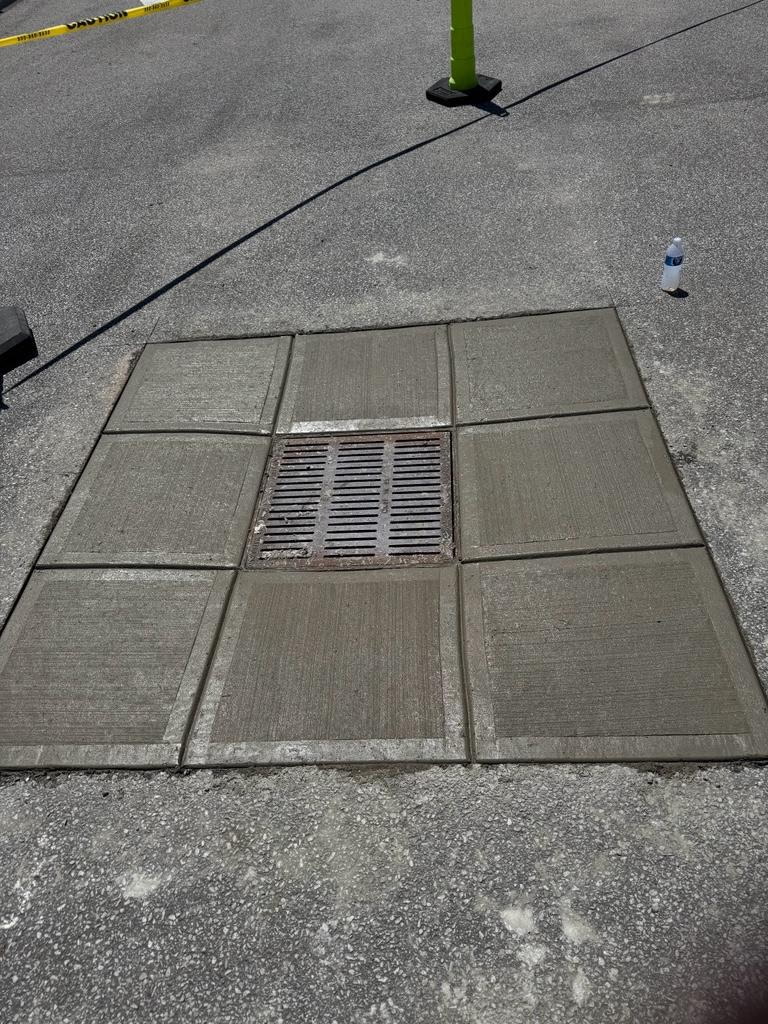 Catch basin service detail at a commercial property