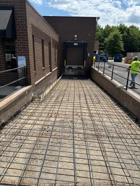 Steel reinforcement ready before concrete placement